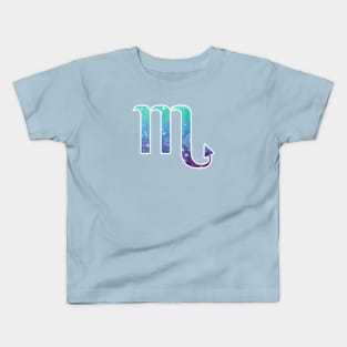 Scorpio Zodiac Symbol in Magical Mermaid Colors Kids T-Shirt